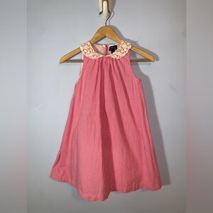 Polo Ralph Lauren Pink White micro check gingham tent swing Dress Peter pan 10